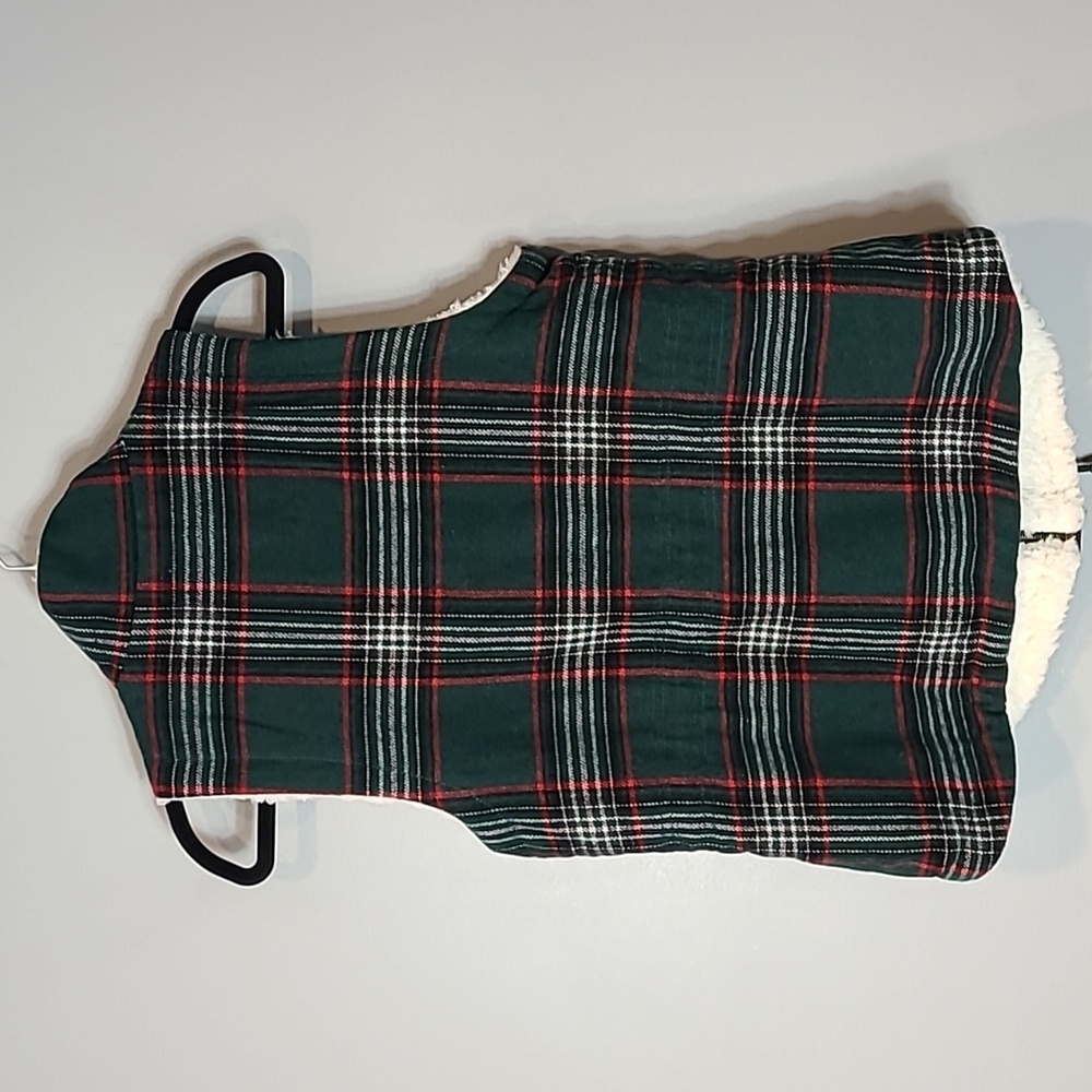 Maurices Green Plaid Sherpa Lined Cinch Waist Vest Preppy Comfy Academia New - Picture 6 of 10